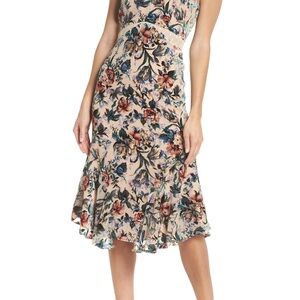 Sweetheart Floral Velvet Burnout Midi Dress
